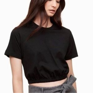 Aritzia | Wilfred Black Cropped Crop Tee T-shirt XS